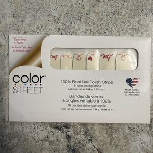 Color Street Retired Love Letter Nail Strips with Pink and Red Hearts